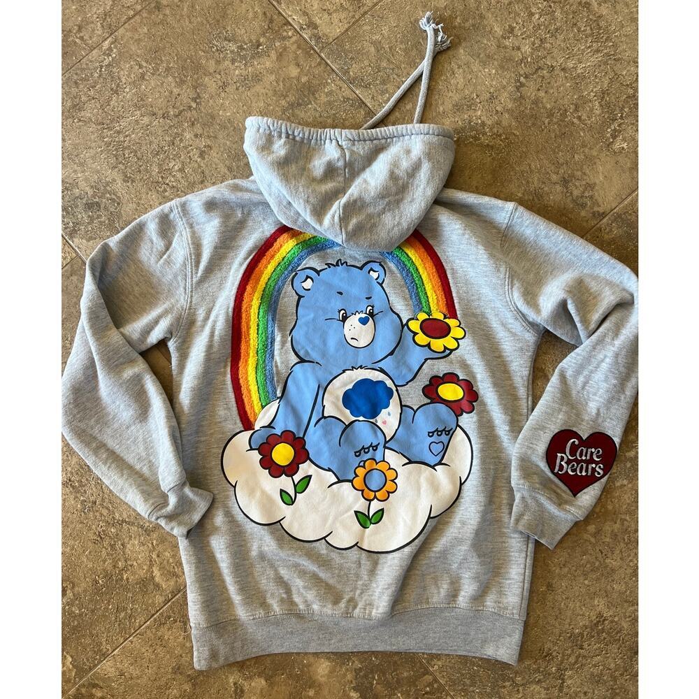 Care Bears gray hoodie pullover sweatshirt, Vintage, Women's size XXS